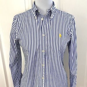 Ralph Lauren Feminine Fit Button Down Blue Stripes